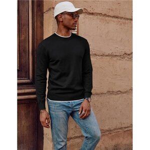 Mens Crewneck Dress Sweater Slim Fit Lightweight Wool Blend Knitted‎ Sweaters